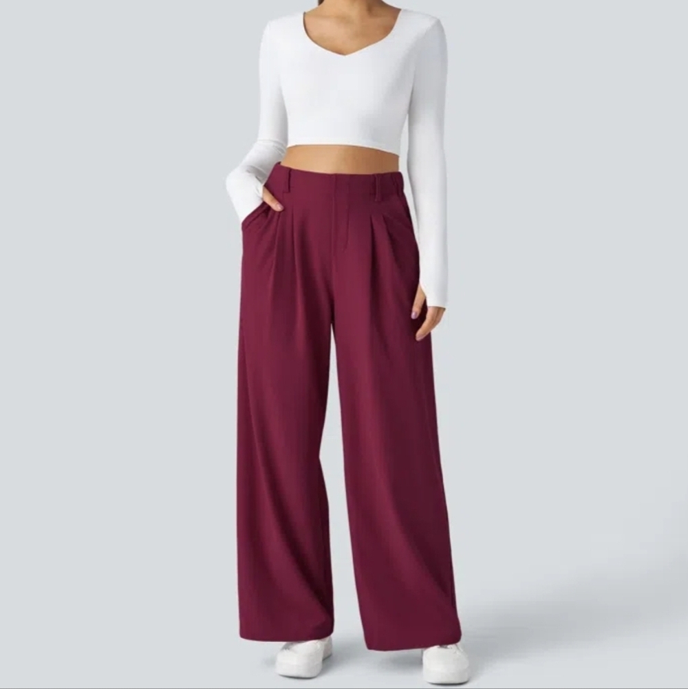 Halara Flex™ High Waisted Wide Leg Waffle Work Pants RUNS LIKE SIZE L-XL